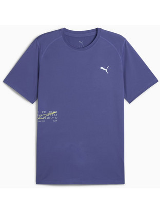 Puma Run Graphic Ανδρικό Αθλητικό T-Shirt Μπλε 526631-46