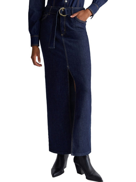 Liu Jo Μακριά Φούστα Τζιν Ψηλόμεση Pencil Navy Μπλε UF4199D4925-77000