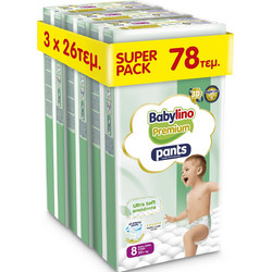 Babylino Premium Pants Ultra Soft Πάνες Βρακάκι No8 20+kg 78τμχ