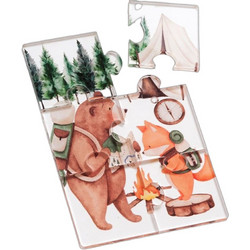 Parisis Μπομπονιέρα Βάπτισης Puzzle Αρκουδάκι & Αλεπού από Plexiglass