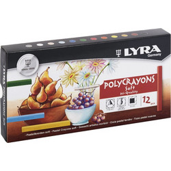 Lyra Polycrayons Soft Κηρομπογιές Σετ 12τμχ