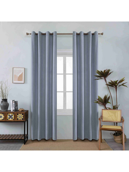 Κουρτίνα Παραθύρου Βελουτέ με Τρουκς 140x270 AD6040-7 Μπλε