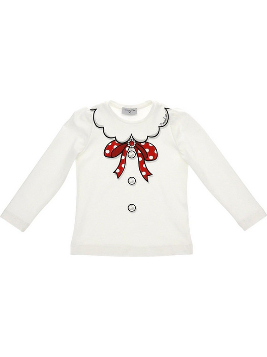 Monnalisa Παιδικό T-Shirt Μακρυμάνικο Λευκό Κόκκινο 116632PF 6201-0001
