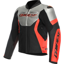 Dainese Racing 5 Silver / Black / Red-Fluo