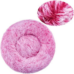 DeNik Pets Antistress Fluffy Πουφ Κρεβάτι Σκύλου Ροζ Λευκό 70x70cm