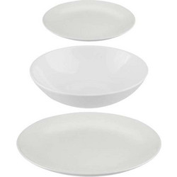 Secret de Gourmet Colorama Σετ Πιάτα Φαγητού Πορσελάνης Λευκά 18τμχ 154520A