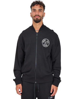 Versace Ανδρική Ζακέτα Φούτερ με Φερμουάρ Μαύρη 77GAIT04CF00T-899