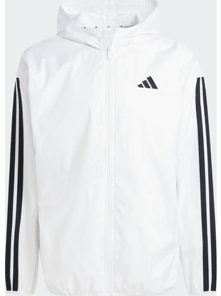 Adidas Windbreaker Essentials 3-Stripes Αθλητικό Ανδρικό Μπουφάν Χειμωνιάτικο Softshell Αντιανεμικό Λευκό JE6326