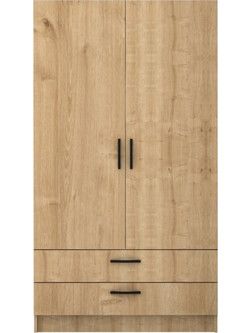 Megapap Δίφυλλη Ντουλάπα Ρούχων Victoria Φυσικό Χρώμα 100x60x181cm GP028-0121,2