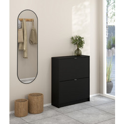 InsideHome Παπουτσοθήκη Ξύλινη Μαύρη M70.3xΠ24xY85.2cm 0171.TV58
