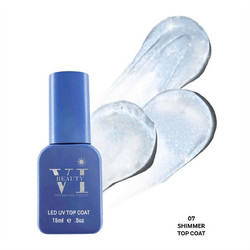 Mixcoco 07 Shimmer Non Wipe Top Coat Ημιμόνιμο Βερνίκι Νυχιών 15ml