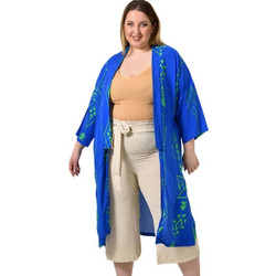Potre Γυναικείο Κιμονό Παραλίας Μακρύ Royal Blue 24436