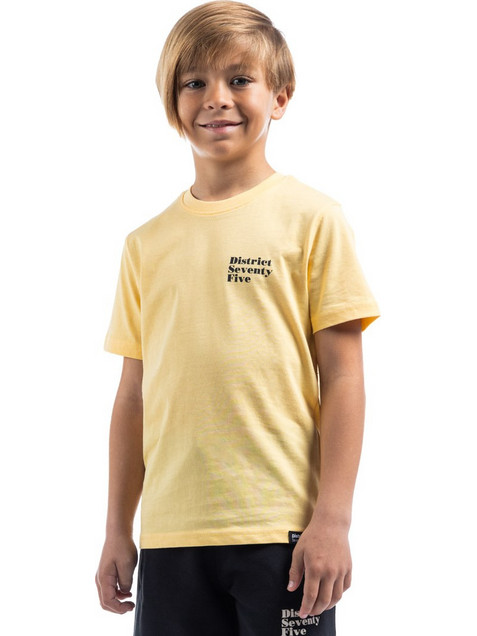District75 Παιδικό T-Shirt Κοντομάνικο Κίτρινο 125KBSS-382-055