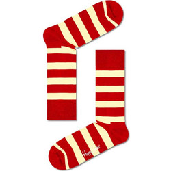 Happy Socks Βαμβακερές Γυναικείες Κάλτσες Μπεζ Κόκκινες STR01-4500