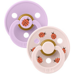 BIBS Studio Colour Πιπίλες Καουτσούκ 6m+ Ladybug Violet Sky Mix 2τμχ