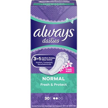 Always Dailies Fresh & Protect Normal Σερβιετάκια για Ελαφριά Ροή 2 Σταγόνες 30τμχ