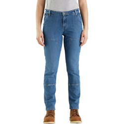 Carhartt Ψηλόμεσο Γυναικείο Τζιν Παντελόνι Cargo Εφαρμογή Μπλε 105110-H97