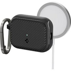 Spigen Armor MagFit MagSafe Θήκη Σιλικόνης με Γάντζο για Apple AirPods Pro 2 Μαύρη
