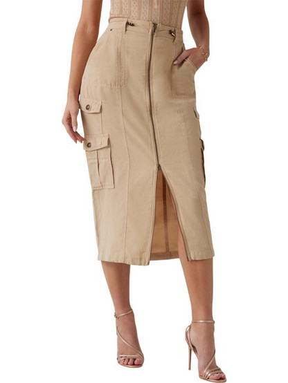 Guess Μίντι Φούστα Υφασμάτινη Ψηλόμεση Cargo Μπεζ W5GD1HWG8N0-F14Z