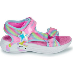 Skechers Παιδικά Πέδιλα για Κορίτσι με Φωτάκια & Γκλίτερ Φούξια Γαλάζια 303107N-PKMT