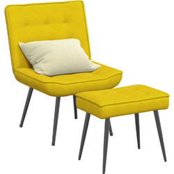 vidaXL Πολυθρόνα Relax με Υποπόδιο Κίτρινη 4012333