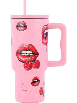 Estia Straw Tumbler XL Save The Aegean Blush Pop 900ml
