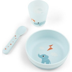Done by Deer Παιδικό Σετ Φαγητού First Meal Playgroud Blue 3τμχ