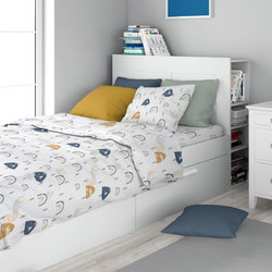 Dimcol Σετ Παιδικά Σεντόνια Μονά Βαμβακερά 240x160 Rainbow 574 3τμχ