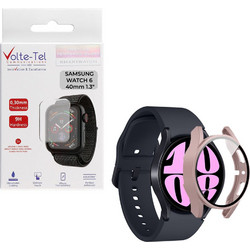 Volte-Tel Πλαστική Θήκη Tempered Glass για Samsung Galaxy Watch 6 40mm Ροζ Χρυσή