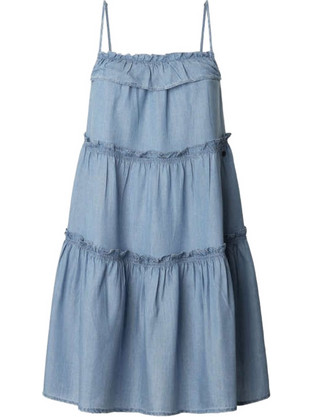 Pepe Jeans Etty Mini Καλοκαιρινό Καθημερινό Φόρεμα Τζιν Γαλάζιο PL953663-551