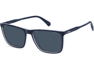 Polaroid Eyewear PLD4180S OXZC3 Ανδρικά Γυαλιά Ηλίου Τετράγωνα Κοκάλινα Μπλε με Μαύρο Φακό