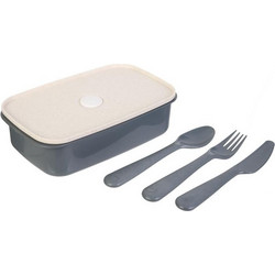 Cook Concept Σετ Δοχεία Φαγητού Πλαστικά Κατάλληλα για Φούρνο Μικροκυμάτων 500ml Γκρι Μπεζ 3τμχ