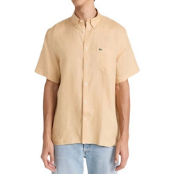 Lacoste Ανδρικό Πουκάμισο Λινό Κοντομάνικο Κανονική Γραμμή Πορτοκαλί CH5699-IXQ