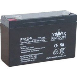 Power Kingdom PS12-6 Μπαταρία VRLA-AGM 6V 12Ah