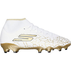 Skechers SKX 1.5 Academy FG 252019-WBGD Ποδοσφαιρικά Παπούτσια με Τάπες και Καλτσάκι Λευκά Χρυσά
