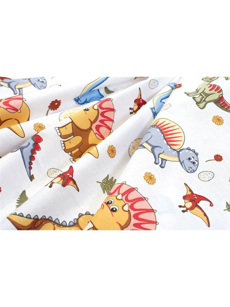 Dimcol Dinosaur 519 Βρεφικό Σεντόνι Λίκνου / Καλαθούνας Βαμβακερό 80x110