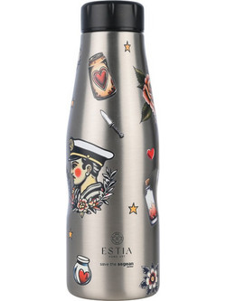 Estia Travel Flask Save The Aegean Old School Ink 500ml