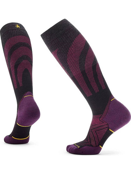 Smartwool Μάλλινες Γυναικείες Κάλτσες Ψηλές με Σχέδια Μαύρες Μωβ SW002276001