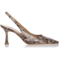 Sante Γόβες Slingback Δερμάτινες με Λεπτό Ψηλό Τακούνι Nude 25-214-63