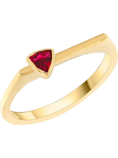 MetronGold Γυναικείο Δαχτυλίδι Ροζέτα από Xρυσό 14K με Ρουμπίνι GO58907