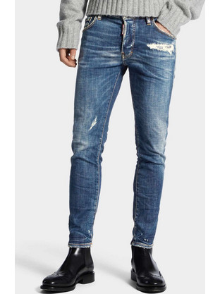 Dsquared2 Skater Ανδρικό Τζιν Παντελόνι Ελαστικό Slim Εφαρμογή Μπλε S74LB1729S30872-470
