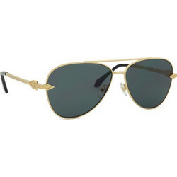 Versace VE2283 100287 Ανδρικά Γυαλιά Ηλίου Aviator Μεταλλικά Χρυσά με Πράσινο Φακό