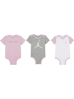Jordan Brooklyn Essentials Σετ Φορμάκια Εσώρουχα Κοντομάνικα για Κορίτσι Ροζ Λευκό Γκρι 55D916-A9Y
