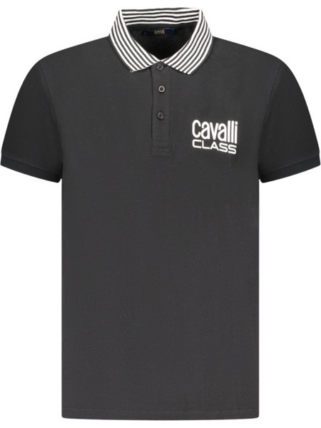 Cavalli Class Ανδρική Μπλούζα Polo Κοντομάνικη Μαύρη TXT64E-KB002-05051