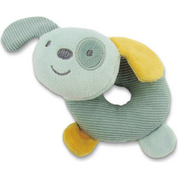 Lorelli Donut Dog Green Υφασμάτινη Κουδουνίστρα Κρίκος για Νεογέννητα