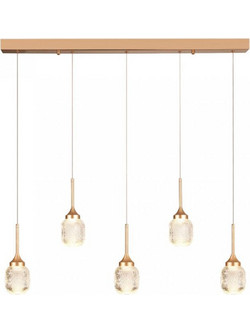 InLight Κρεμαστό Φωτιστικό Οροφής Πολύφωτο LED Χρυσό 4077R-5-Golden