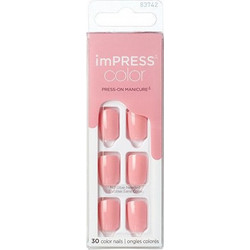 KiSS ImPRESS Color Pretty Pink Square Tips Νυχιών 30τμχ