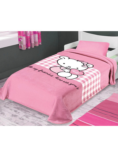 Belpla Ster 272 Παιδική Κουβέρτα Βελουτέ Kitty 160x220 Ροζ