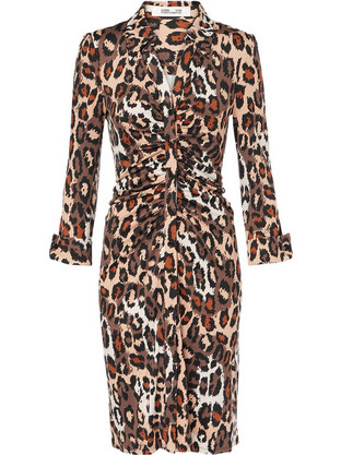 Diane Von Furstenberg Mini Καθημερινό Φόρεμα Σεμιζιέ Μεταξωτό Μπεζ DVFDL3S019JGCSM-C7584