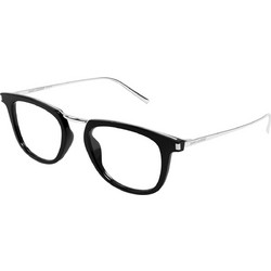 Saint Laurent SL753 001 Ανδρικός Σκελετός Γυαλιών Οράσεως Κοκάλινος Μεταλλικός Ασημί Μαύρος